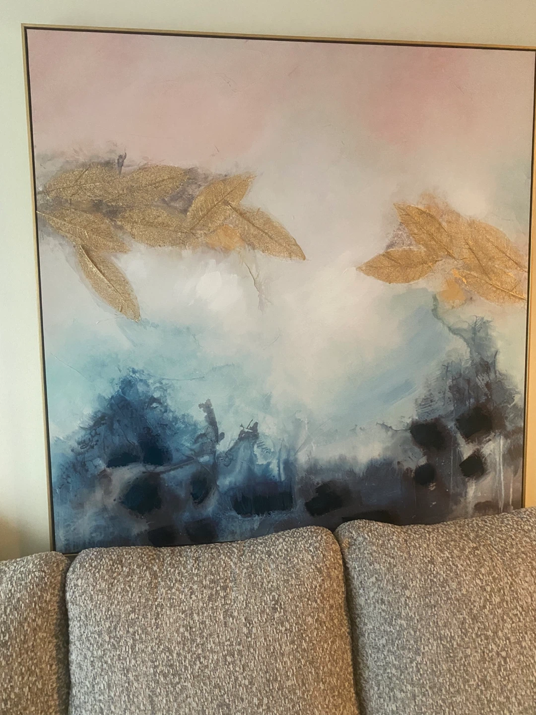 Abstract Gold Leaf Wall Art Canvas