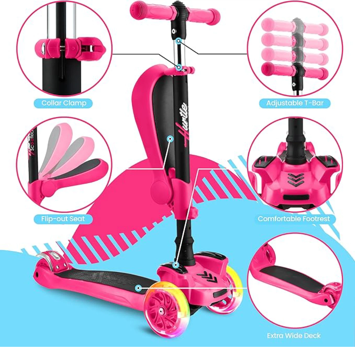 Pink ScootKid 3-in-1 Scooter with Seat - photo 4