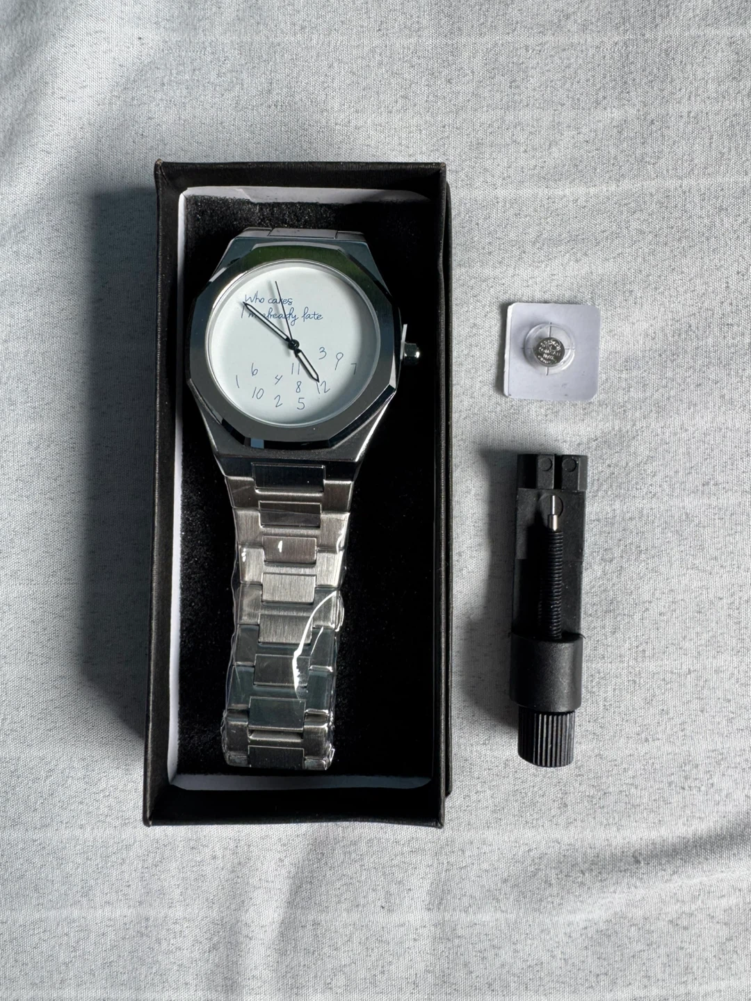 “Who Cares I’m Already Late” Novelty Watch – Stainless Steel