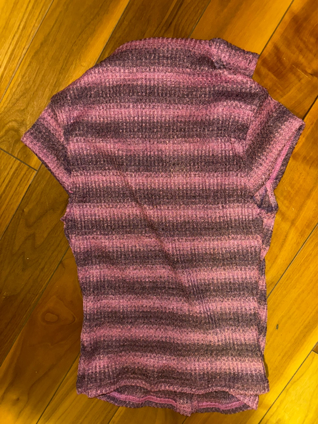Pink Striped Collared Button-Up Top - photo 3