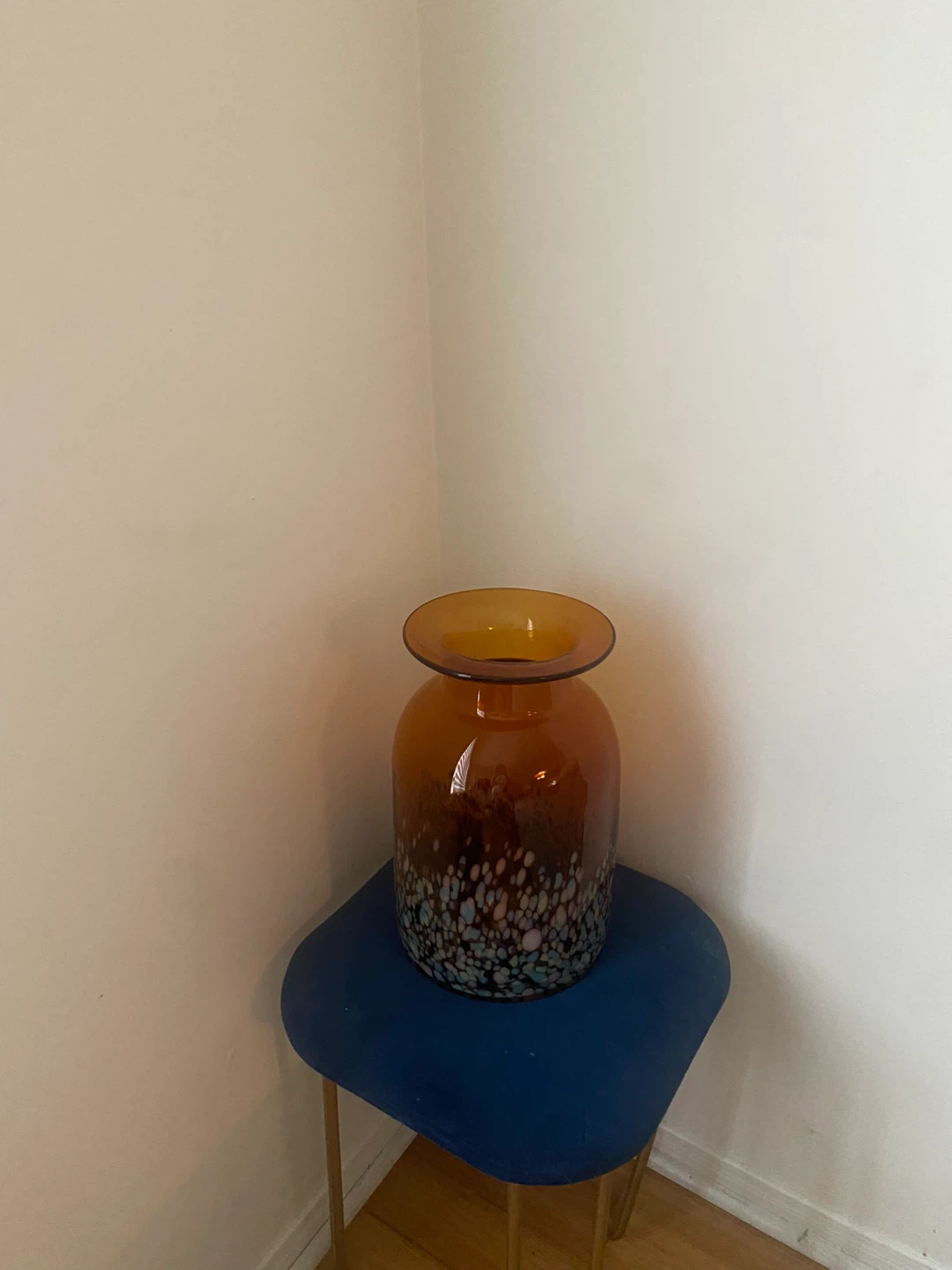 Glass Vase - Amber and Speckled Design