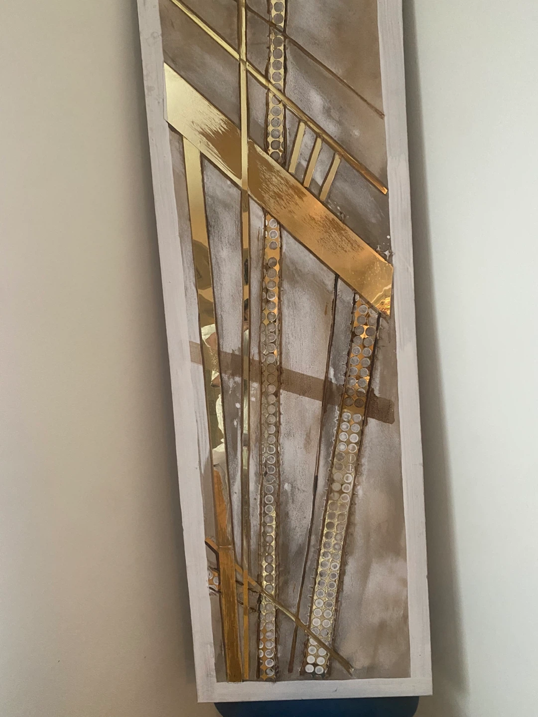 Art Deco Style Wall Art Panel Gold and Beige