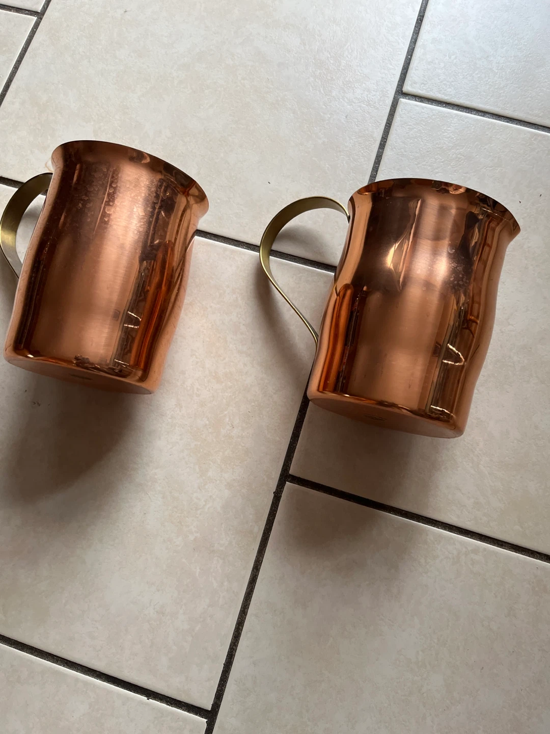 Set of 2 Copper Mugs with Brass Handles - photo 2