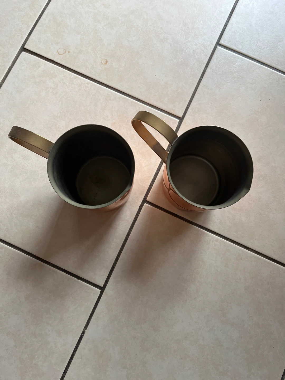 Set of 2 Copper Mugs with Brass Handles - photo 3