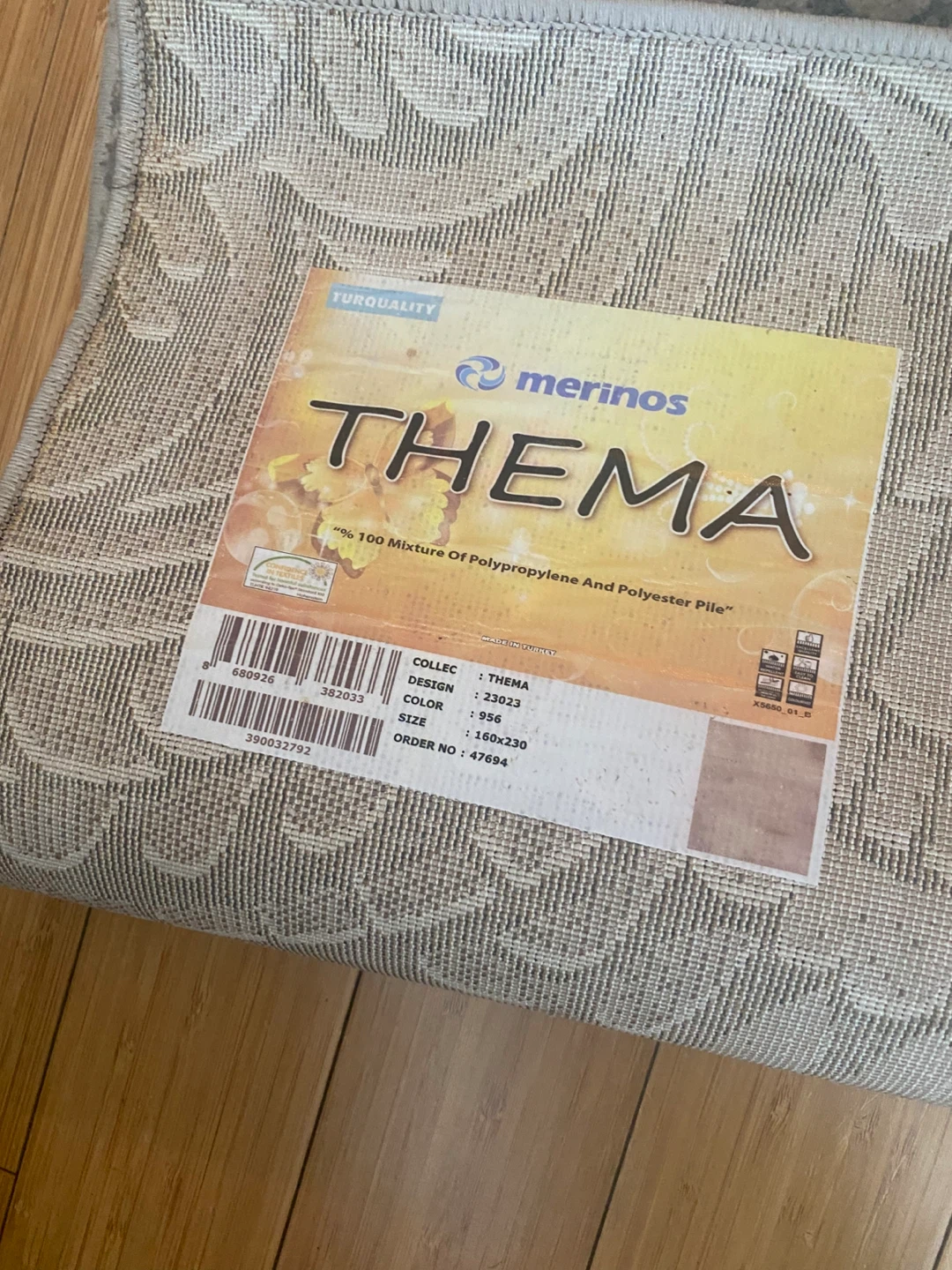 Merinos THEMA Rug - Grey/Beige - 155x230cm