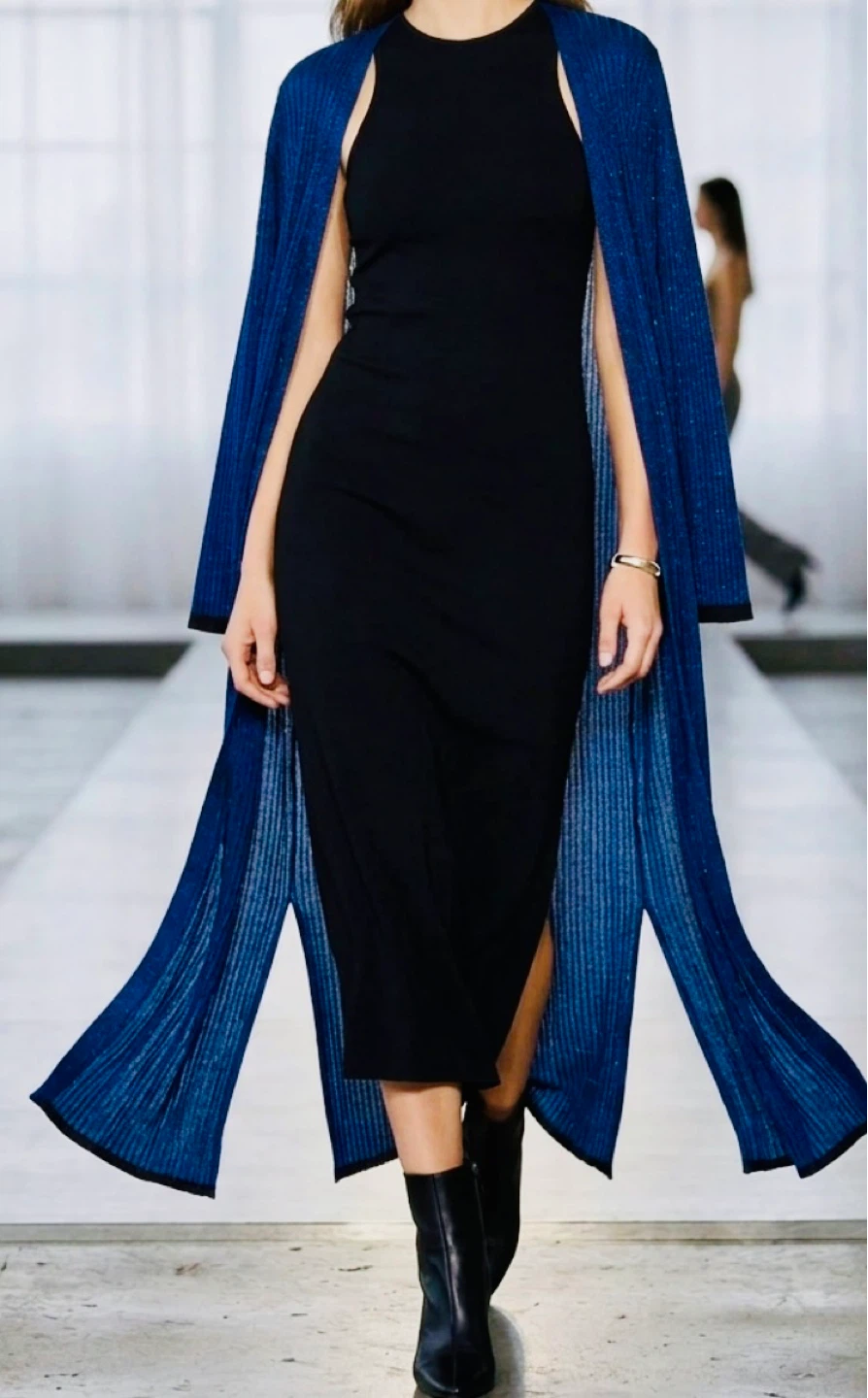 Blue Ribbed Duster Cardigan - photo 2