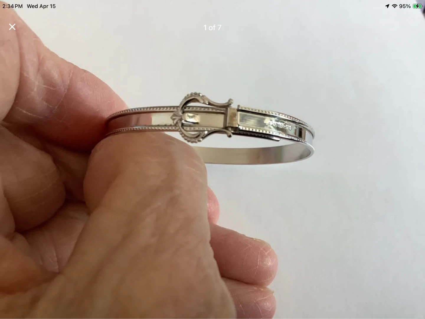 Vtg Forstner Sterling Silver Children’s Bangle Bracelet 🐞