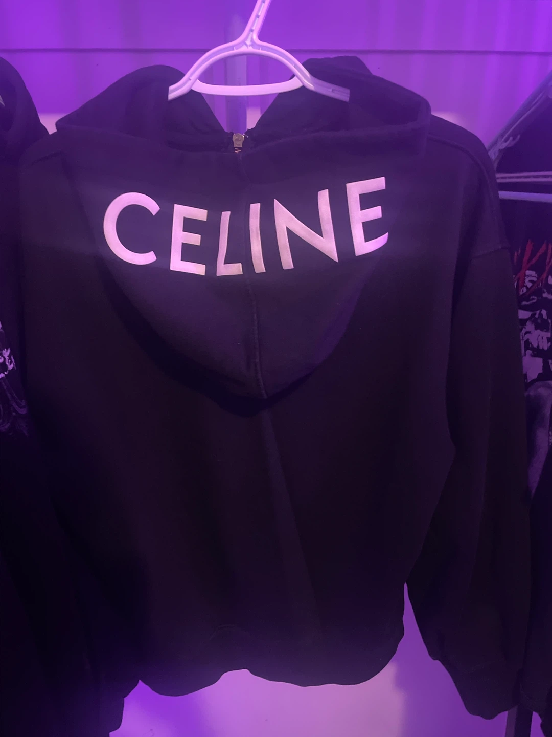 Celine Black Zip-Up Hoodie
