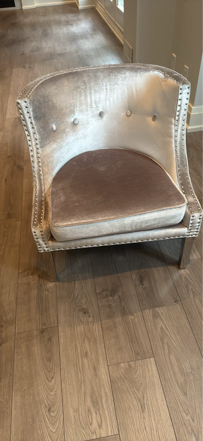 Velvet Accent Chair with Stud Detail - photo 4
