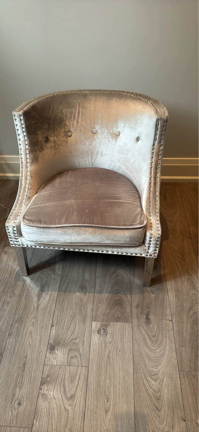 Velvet Accent Chair with Stud Detail - photo 3