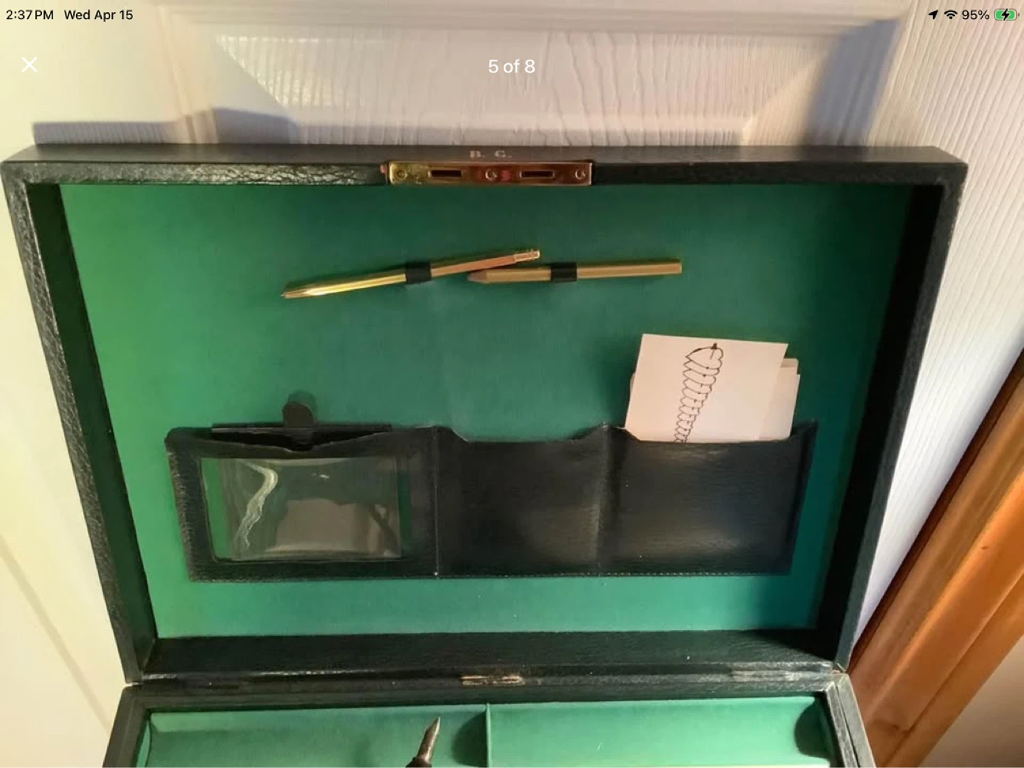 Vtg French Le Tanneur Leather Monogrammed Writing Case 🐞 - photo 4