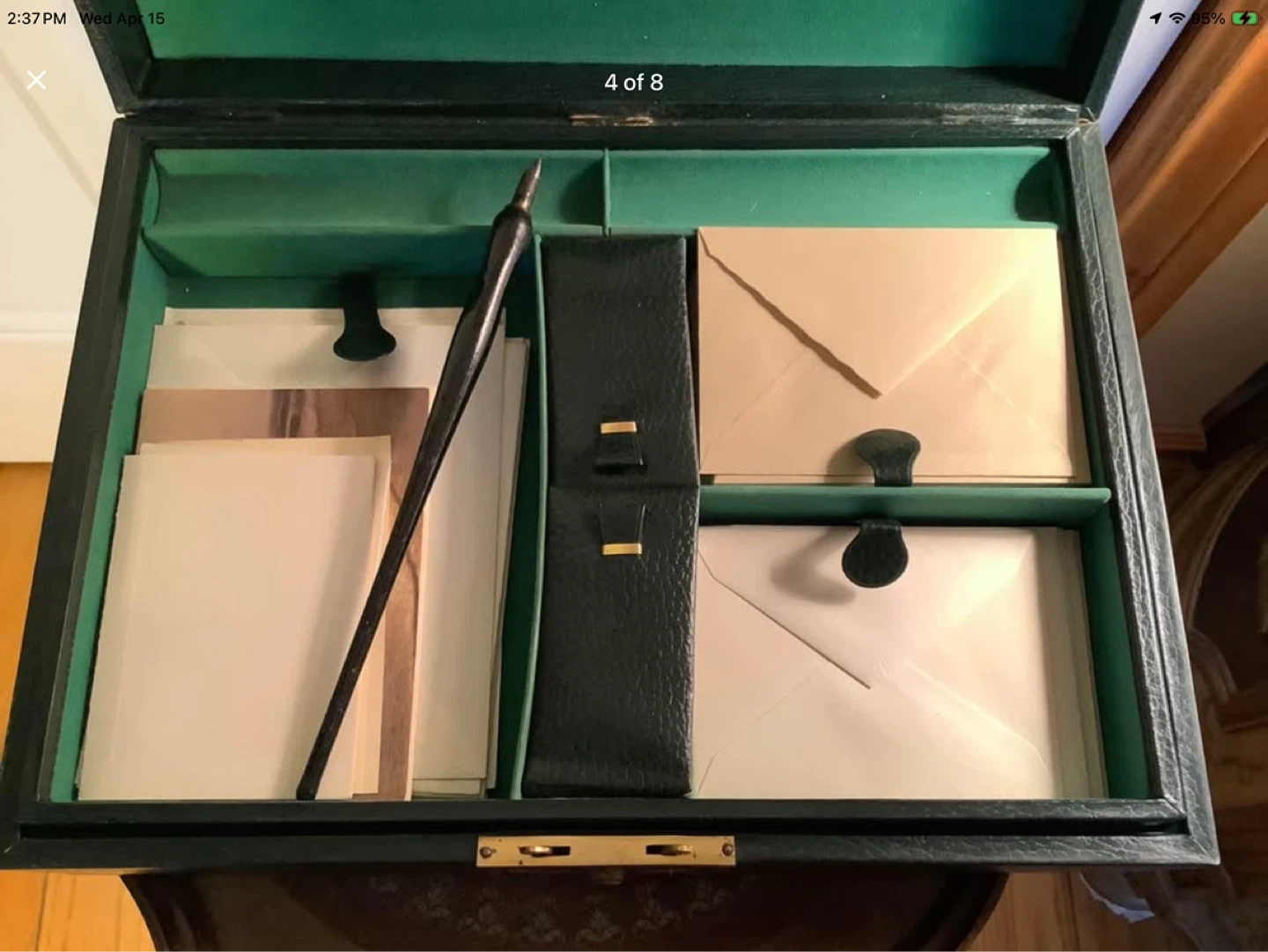 Vtg French Le Tanneur Leather Monogrammed Writing Case 🐞 - photo 3