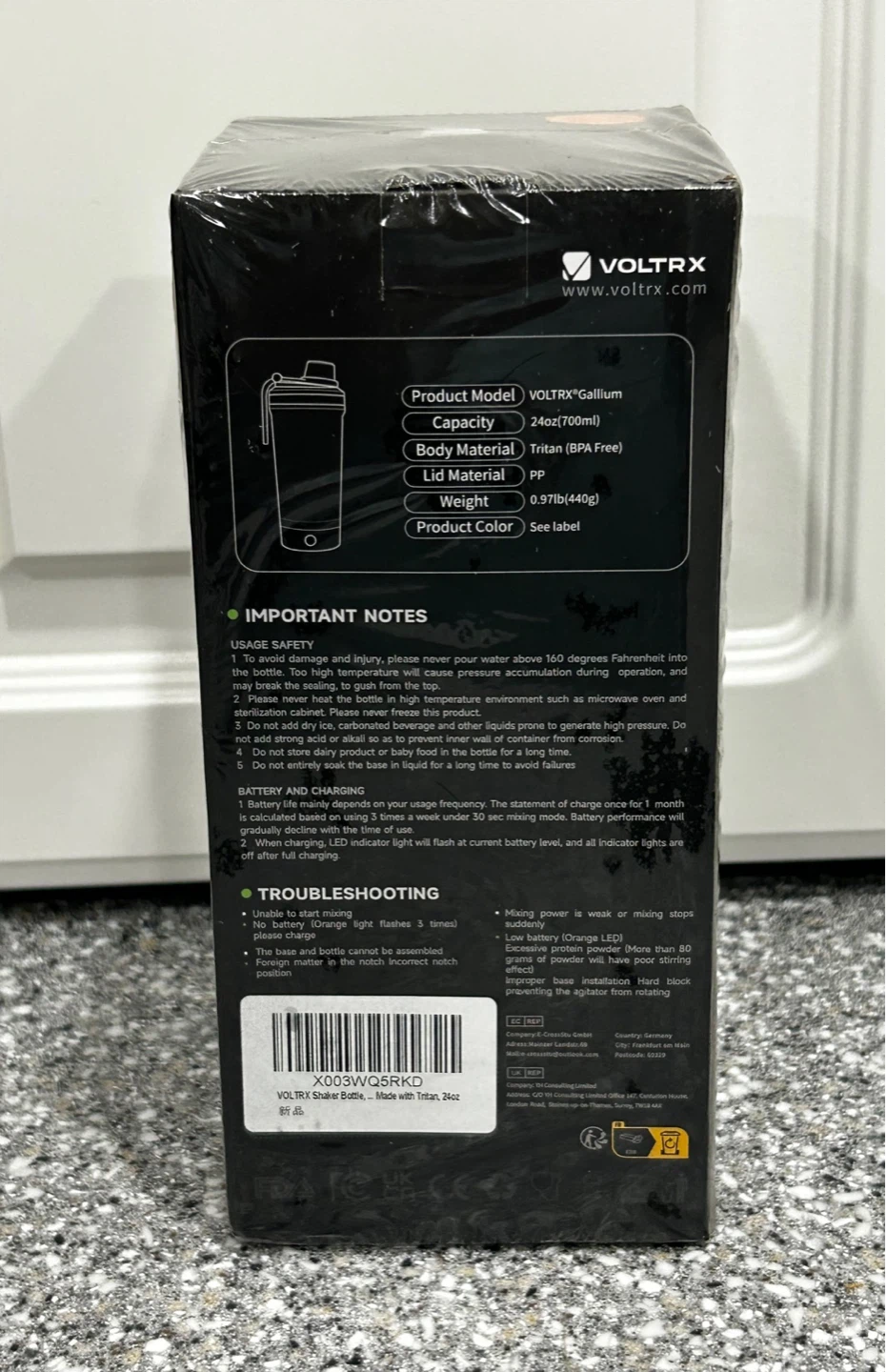 VOLTRX Electric Protein Shaker Bottle NEW USB Rechargeable - photo 3