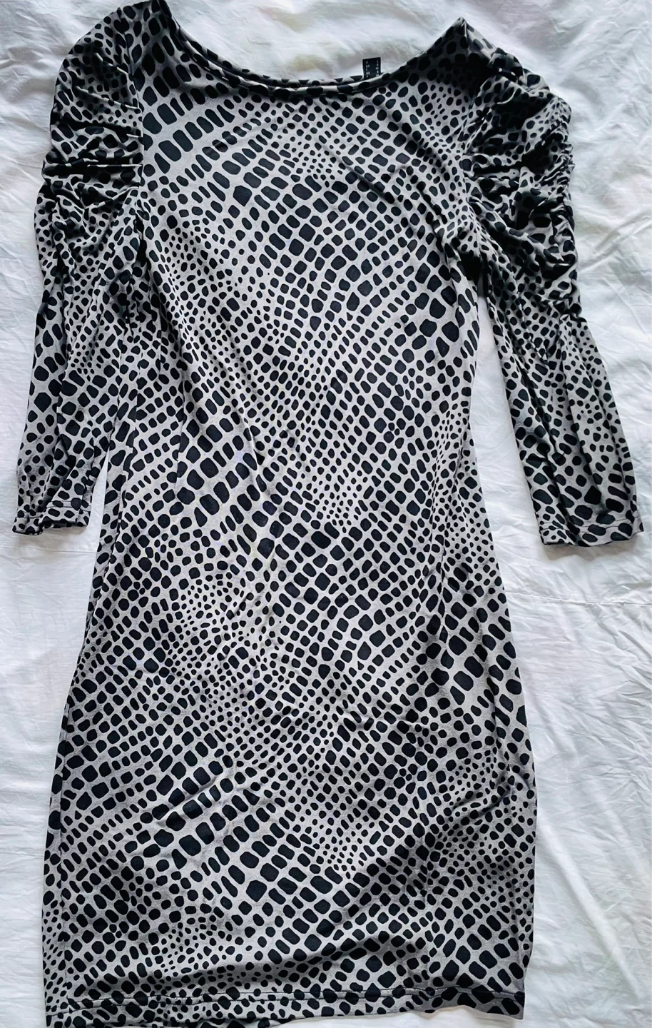 Esprit Women's Snake Print Ruched Sleeve Dress - photo 3