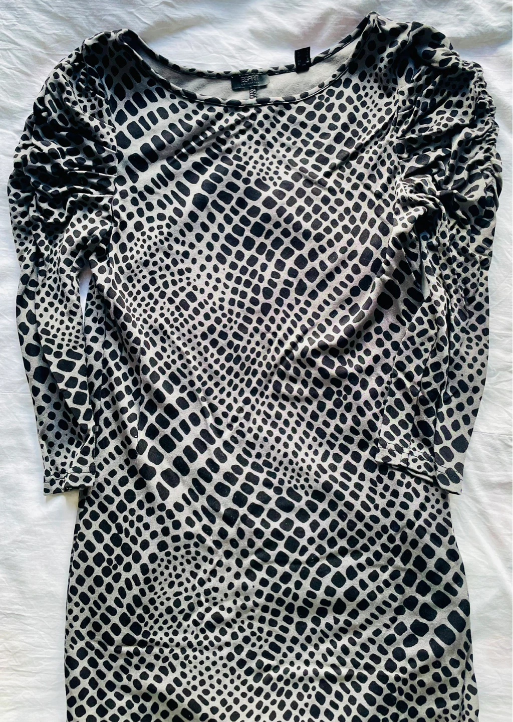 Esprit Women's Snake Print Ruched Sleeve Dress - photo 5