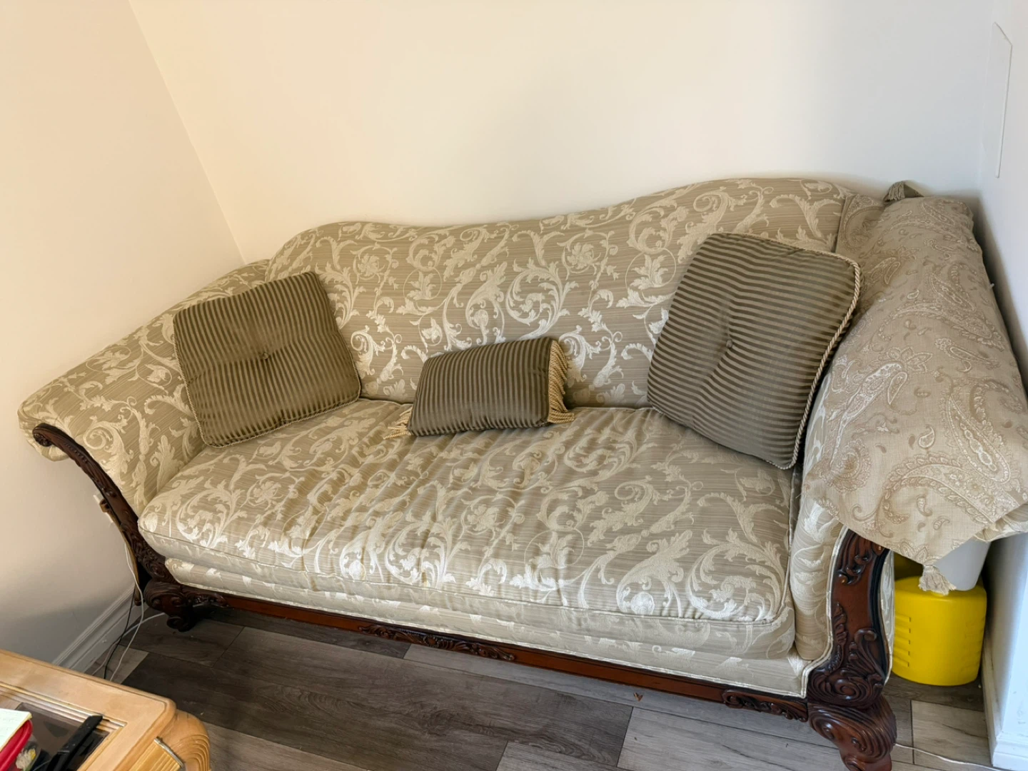 Ornate Sofa with Patterned Upholstery