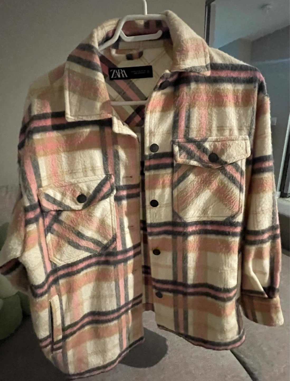 ZARA Plaid Flannel Shirt Jacket