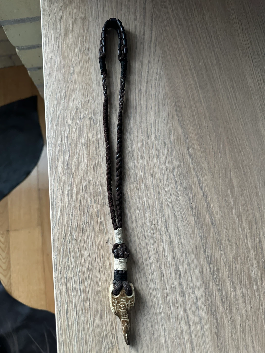 VINTAGE NATIVE SAMI DEER ANTLER NECKLACE INDIGENOUS ART - photo 4