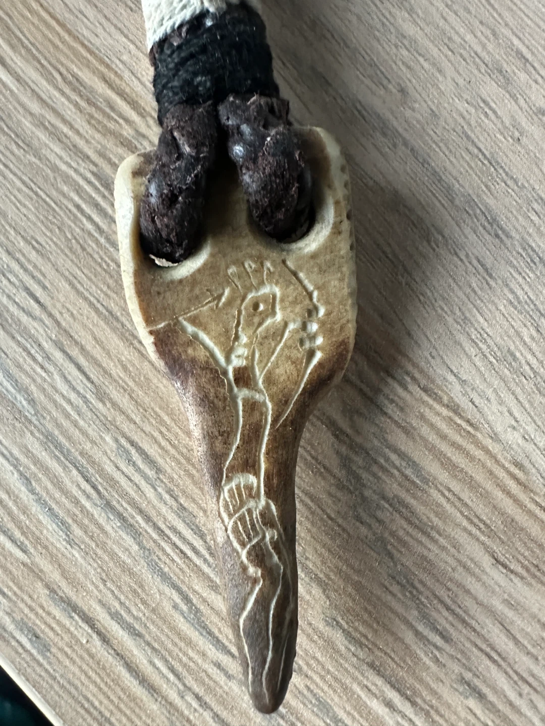 VINTAGE NATIVE SAMI DEER ANTLER NECKLACE INDIGENOUS ART - photo 2