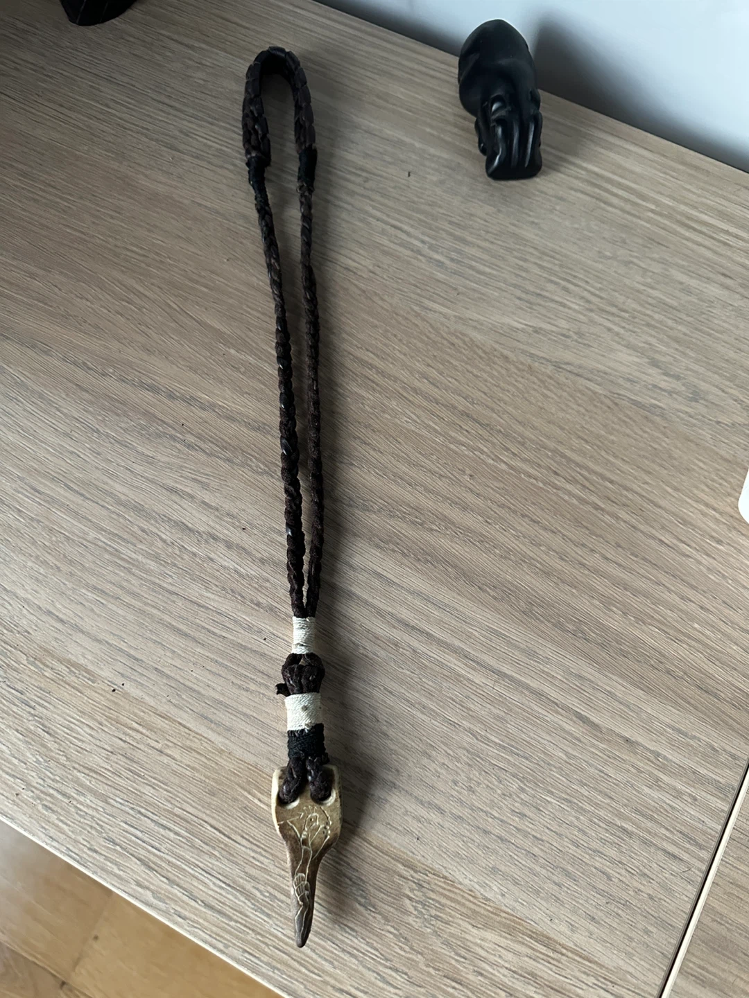 VINTAGE NATIVE SAMI DEER ANTLER NECKLACE INDIGENOUS ART - photo 3