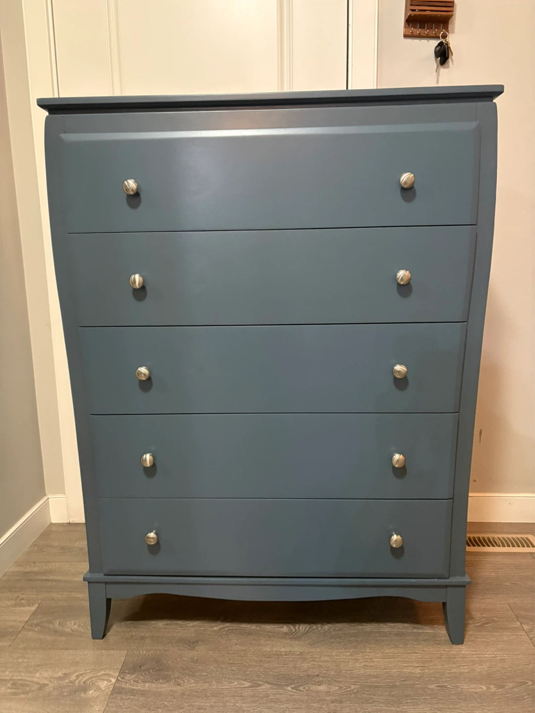 Tall blue dresser