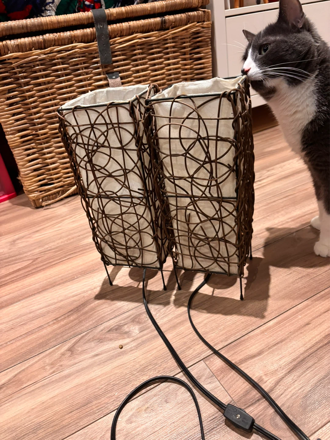 Pair of Woven Table Lamps