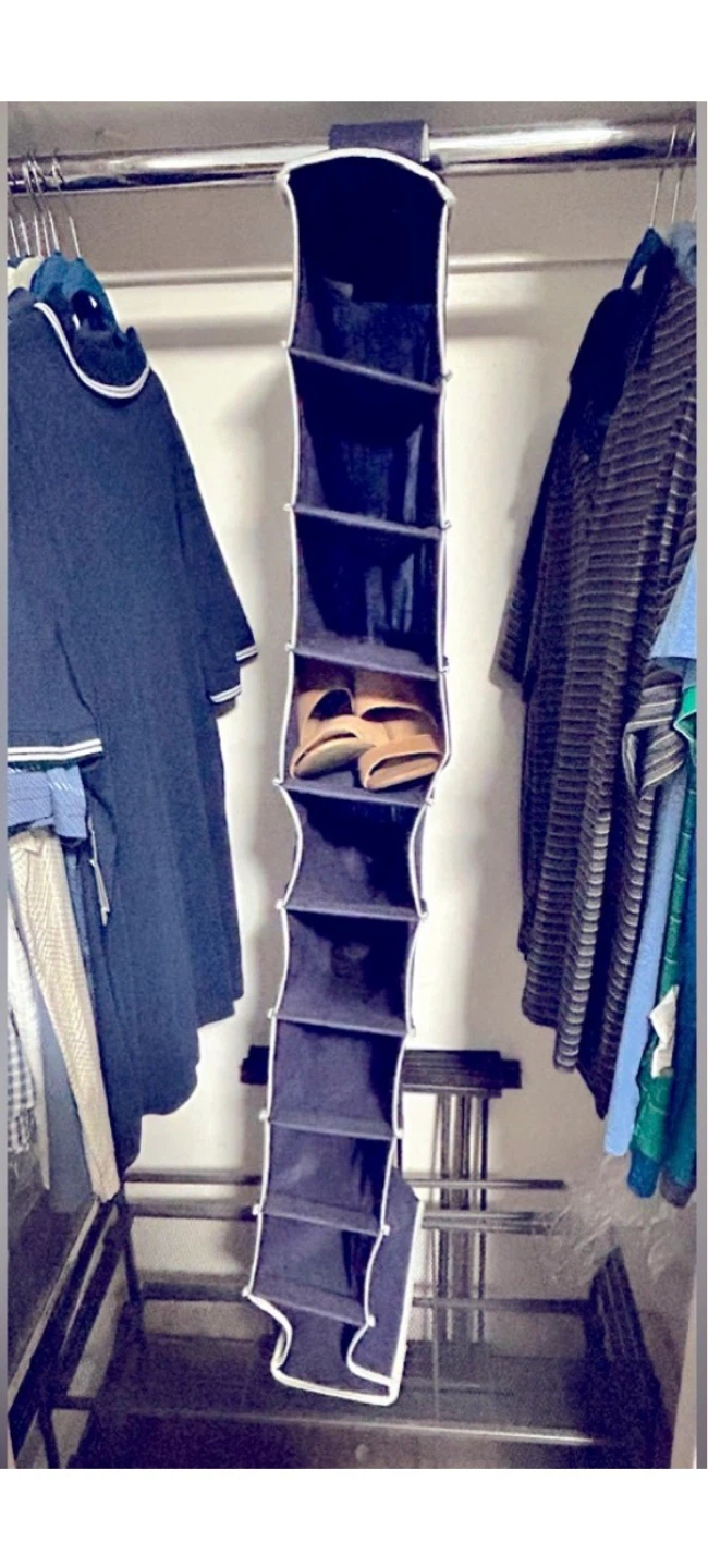 Hanging Closet Organizer 10 Shelf Foldable Storage Navy
