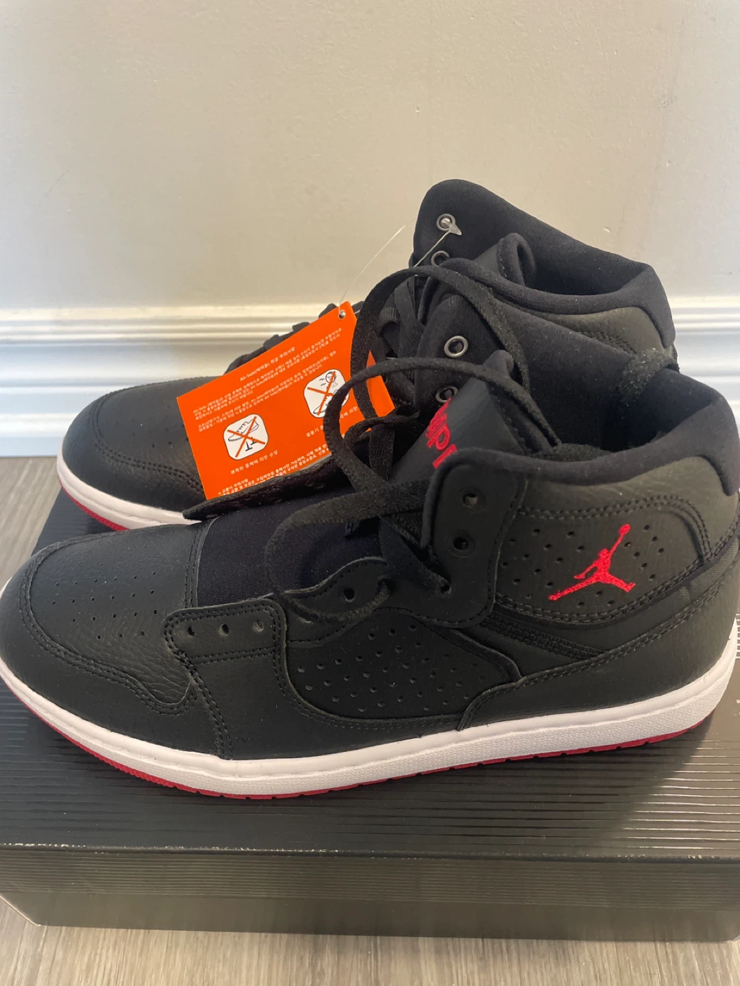 Jordan Jumpman Black Red High Top Shoes Size 7.5 - photo 2