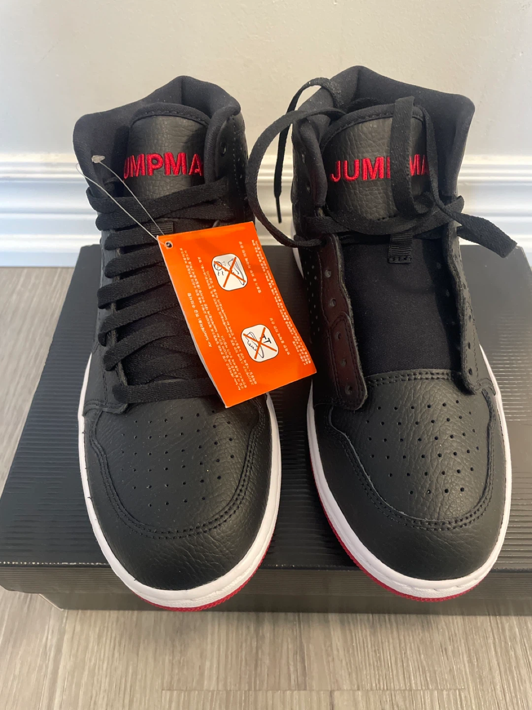 Jordan Jumpman Black Red High Top Shoes Size 7.5
