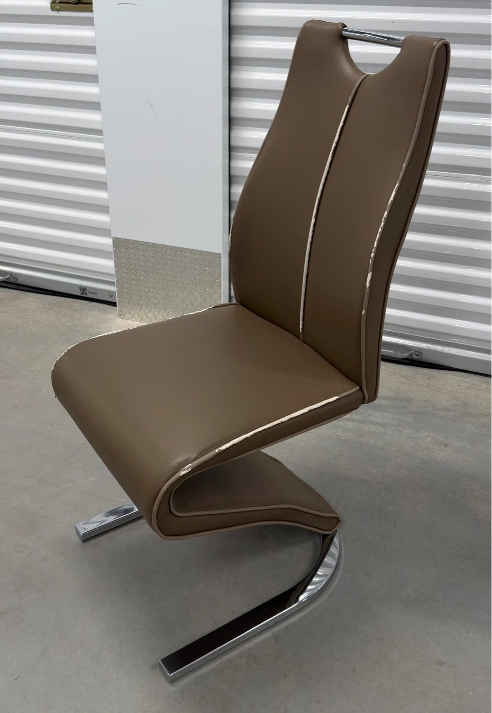 Modern Brown Dining Chair w/ Chrome Base - photo 2