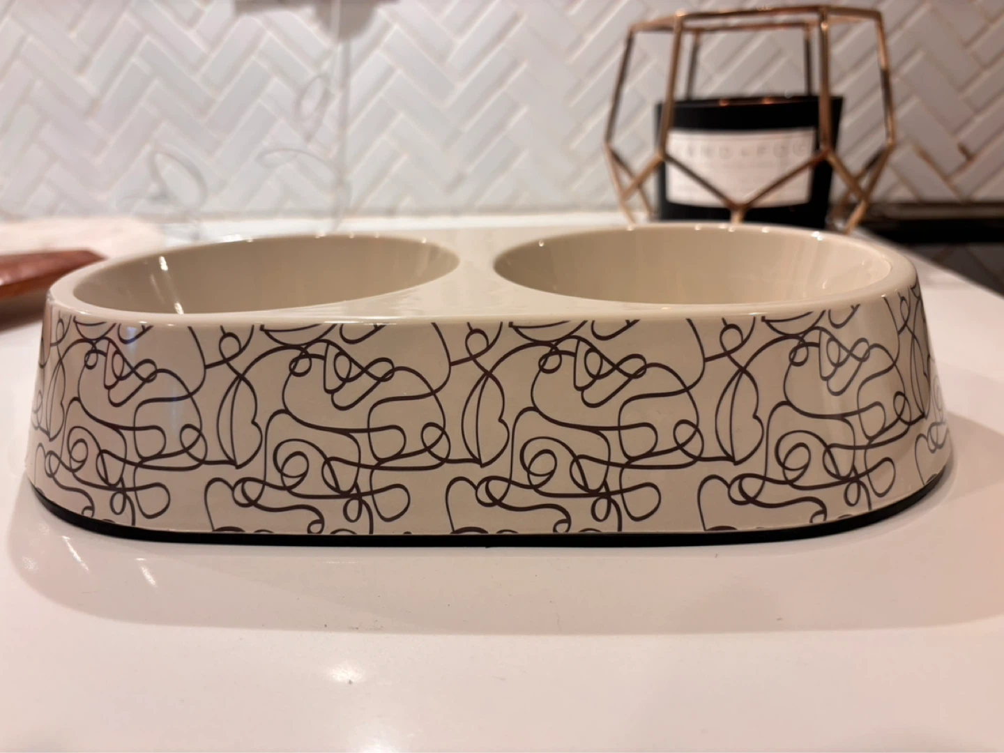Double Pet Bowl with Cat Design - photo 2