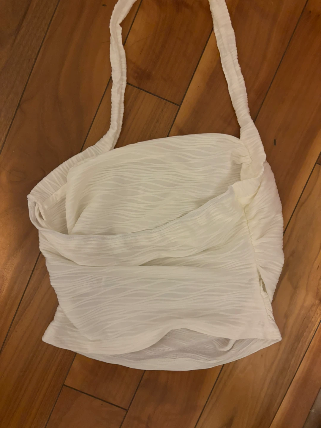 White Textured Halter Top - photo 3
