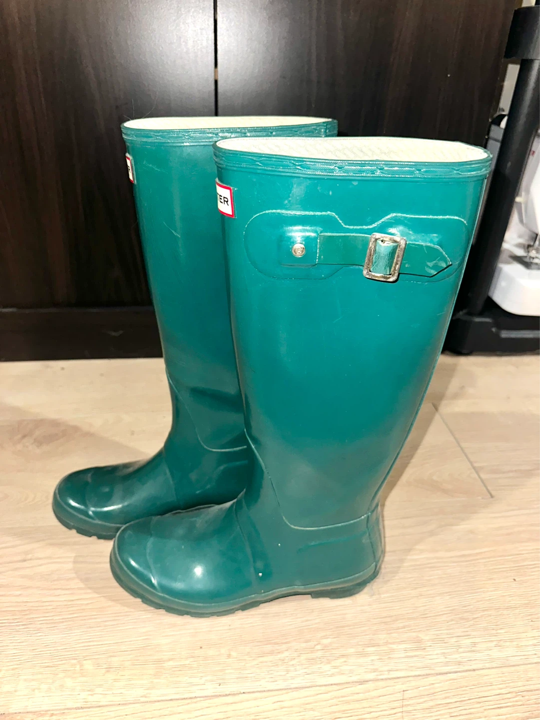 Hunter Green Tall Rubber Rain Boots