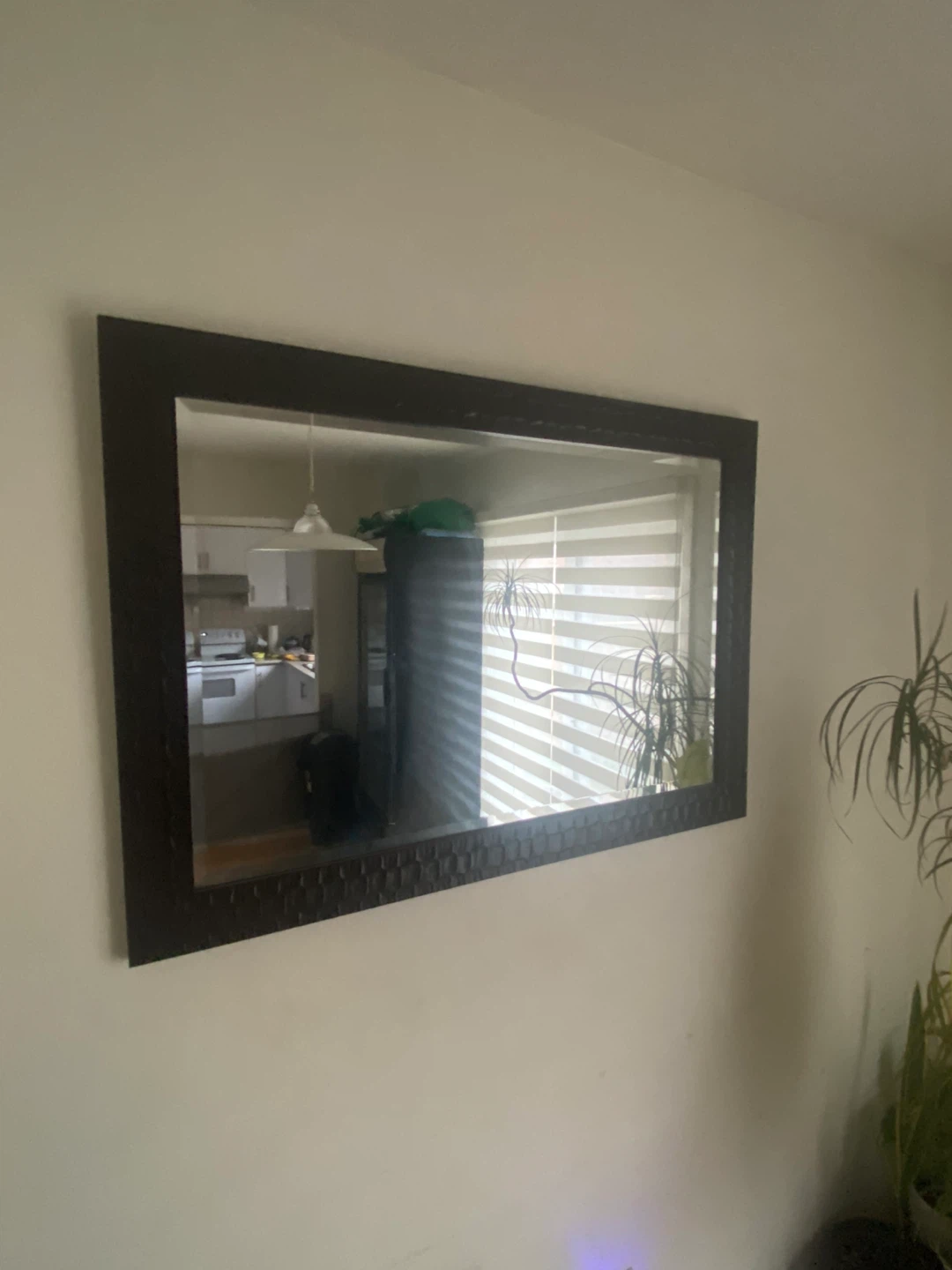 Framed Wall Mirror - Dark Brown