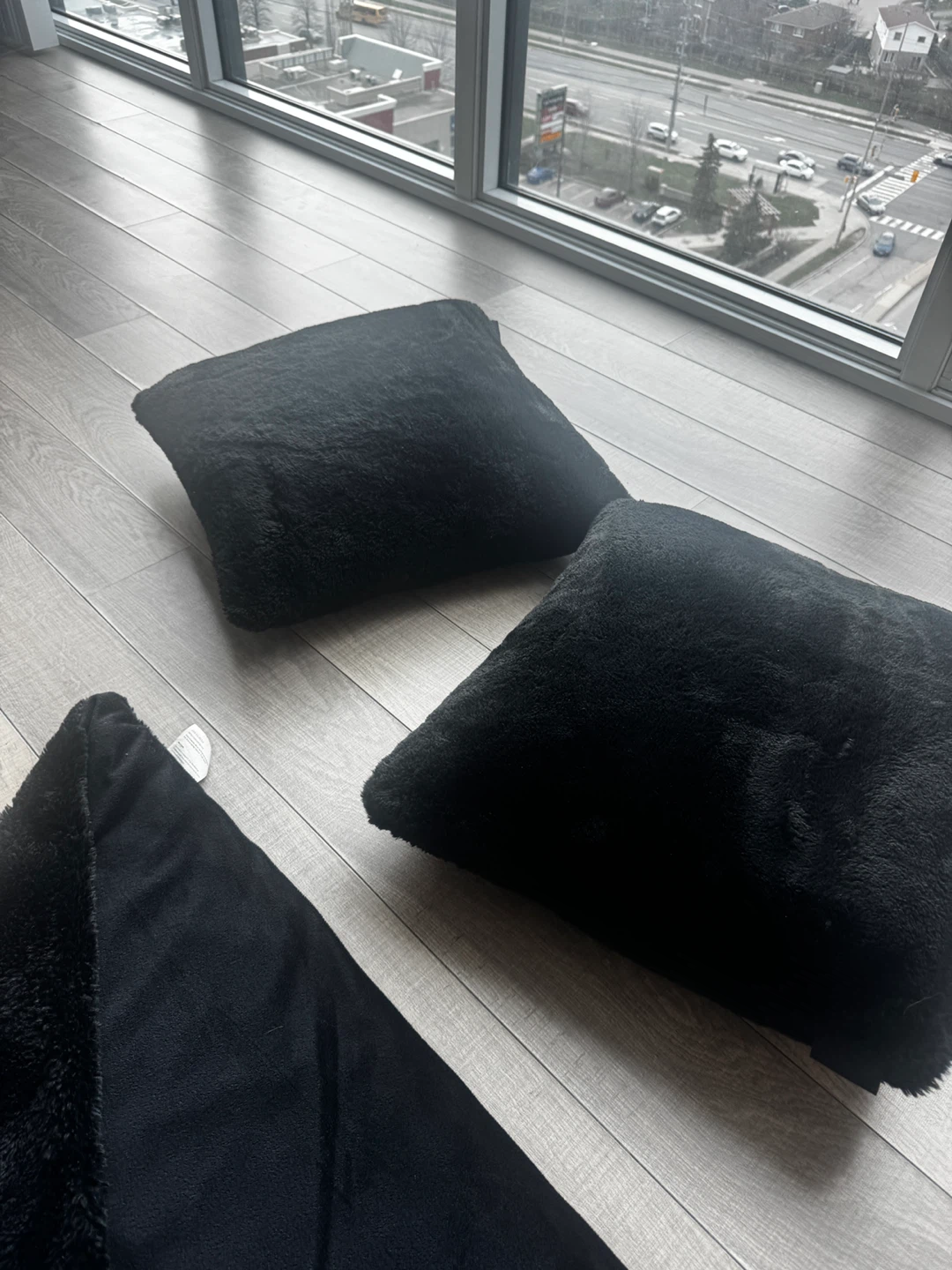 Black Faux Fur Throw Blanket