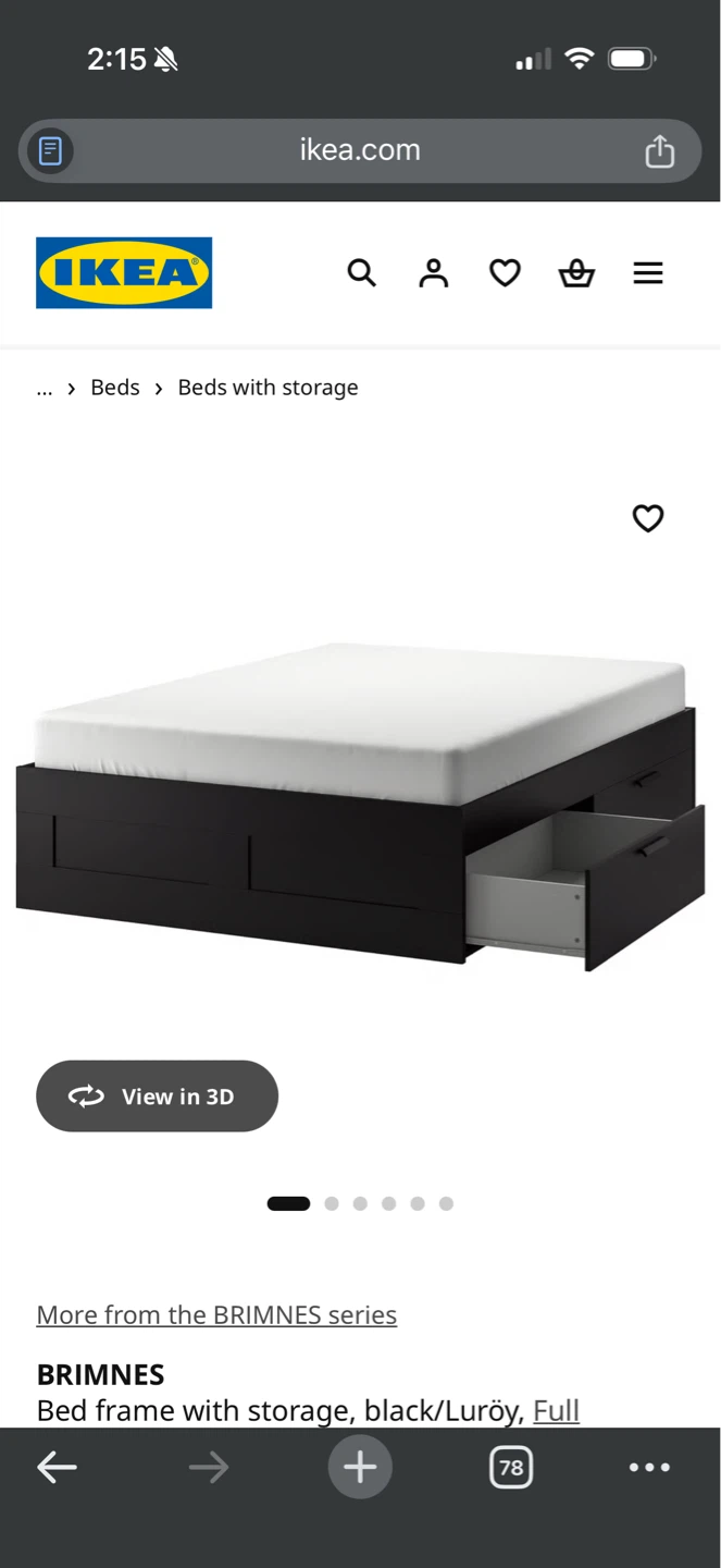 Black BRIMNES Bed and Mattress - photo 4