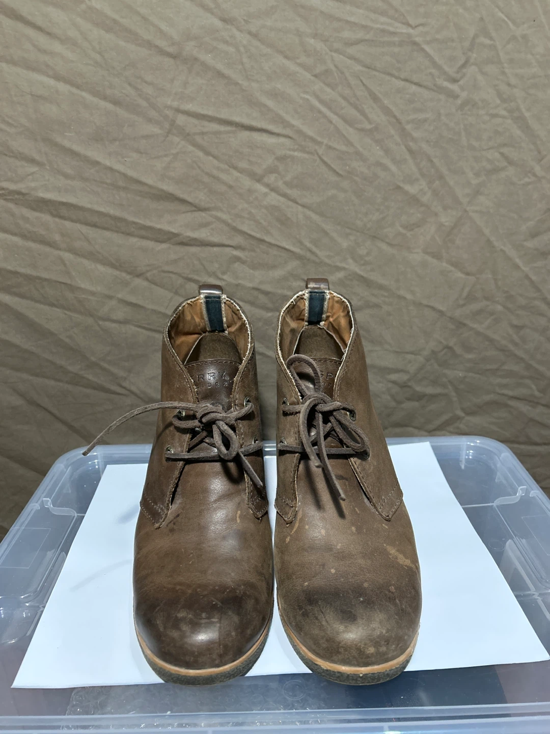 W Sperry Brown Leather Wedge Ankle Booties - 7.5 - photo 2