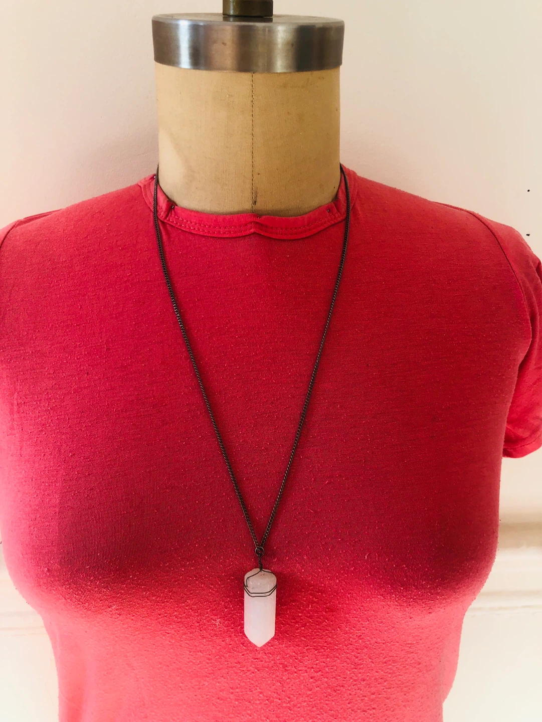 White Crystal Pendant Necklace
