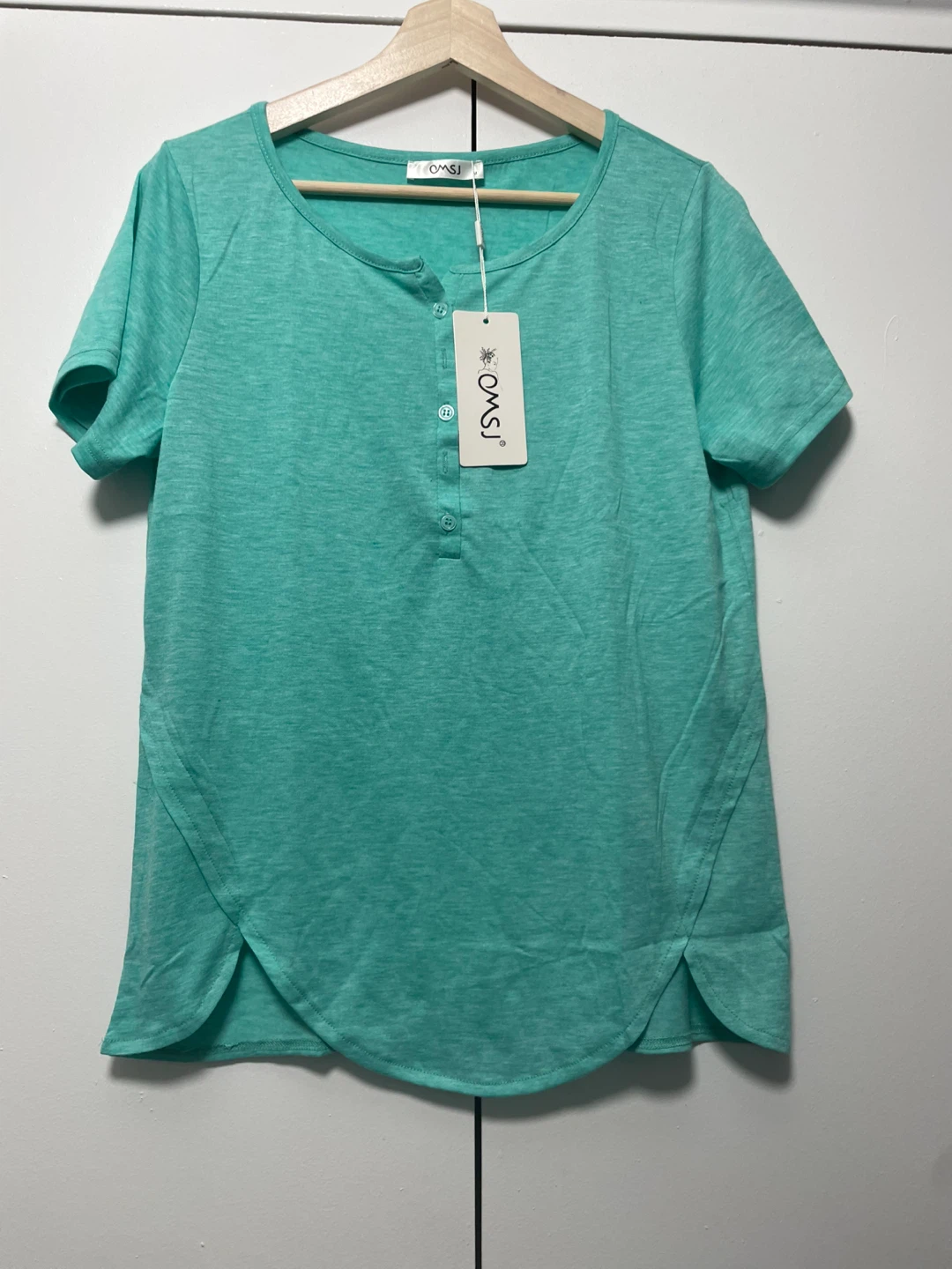 OMSJ Women's Short Sleeve Henley T-Shirt