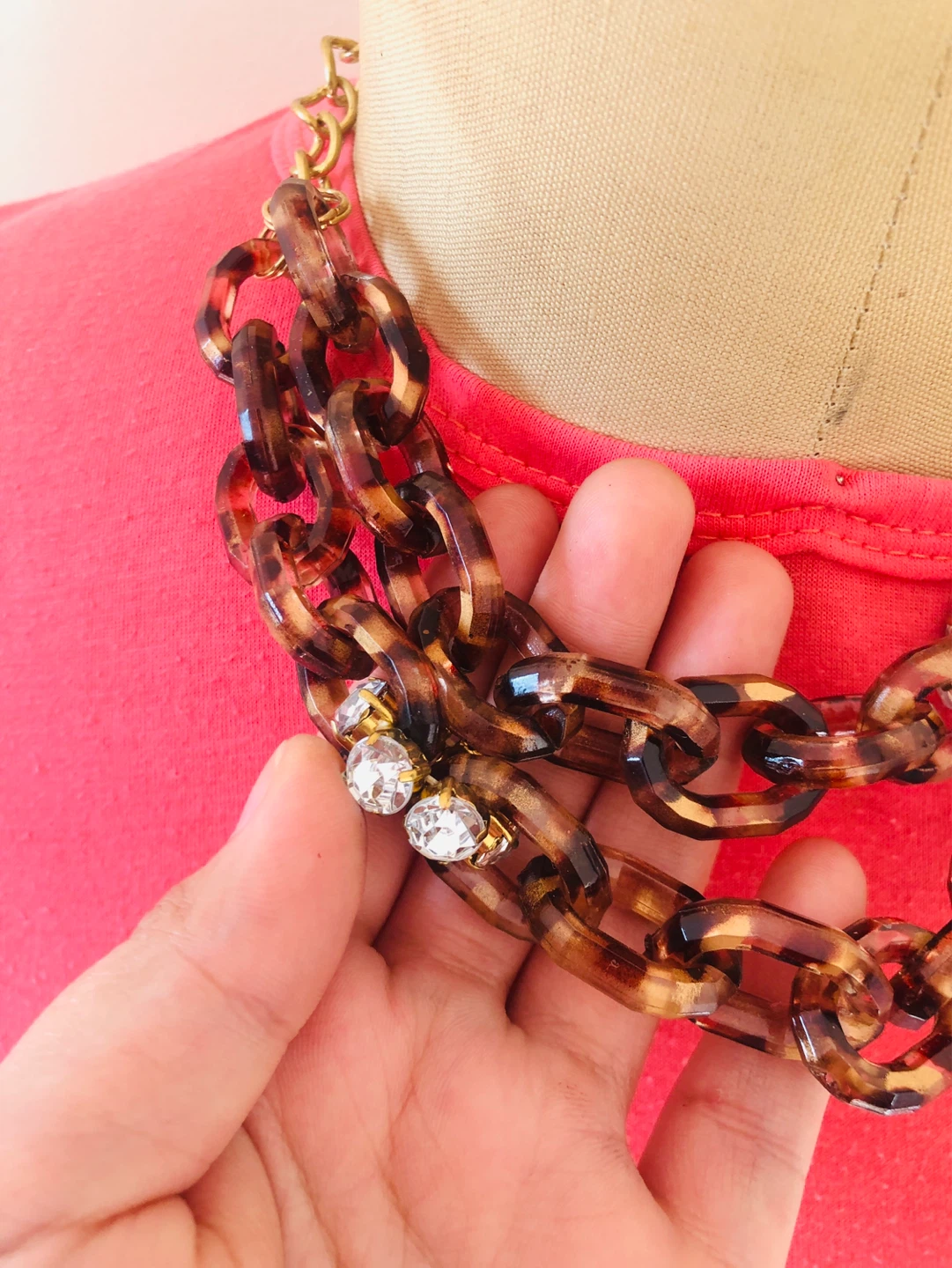 Chain Necklace with Rhinestone Accents - photo 2