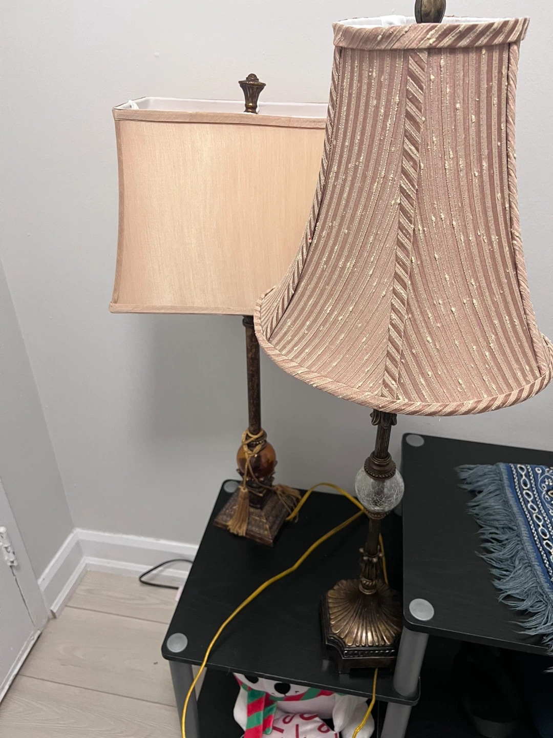 Set of 2 Table Lamps with Fabric Shades