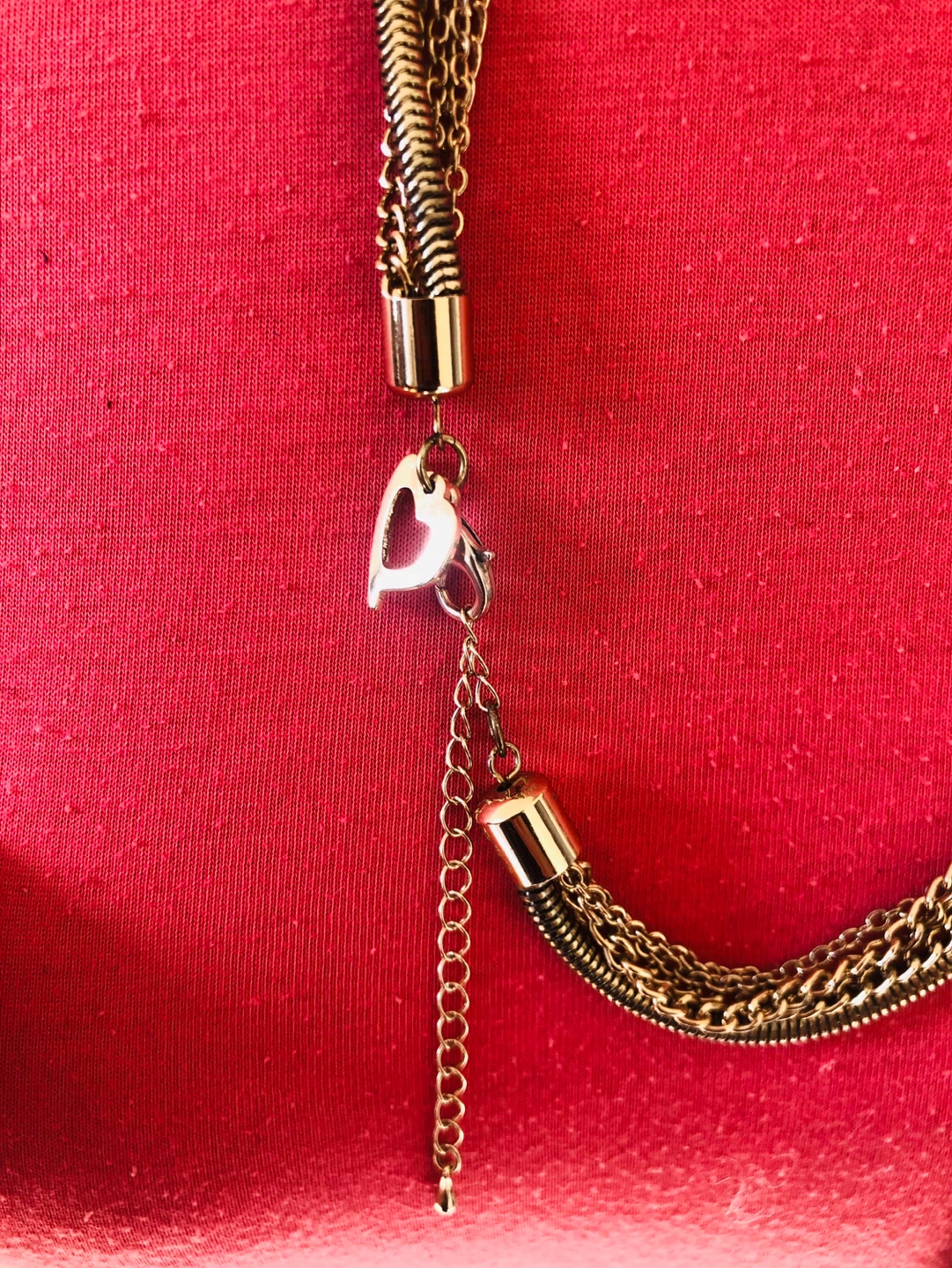 Gold Tone Layered Chain Tassel Necklace - photo 3
