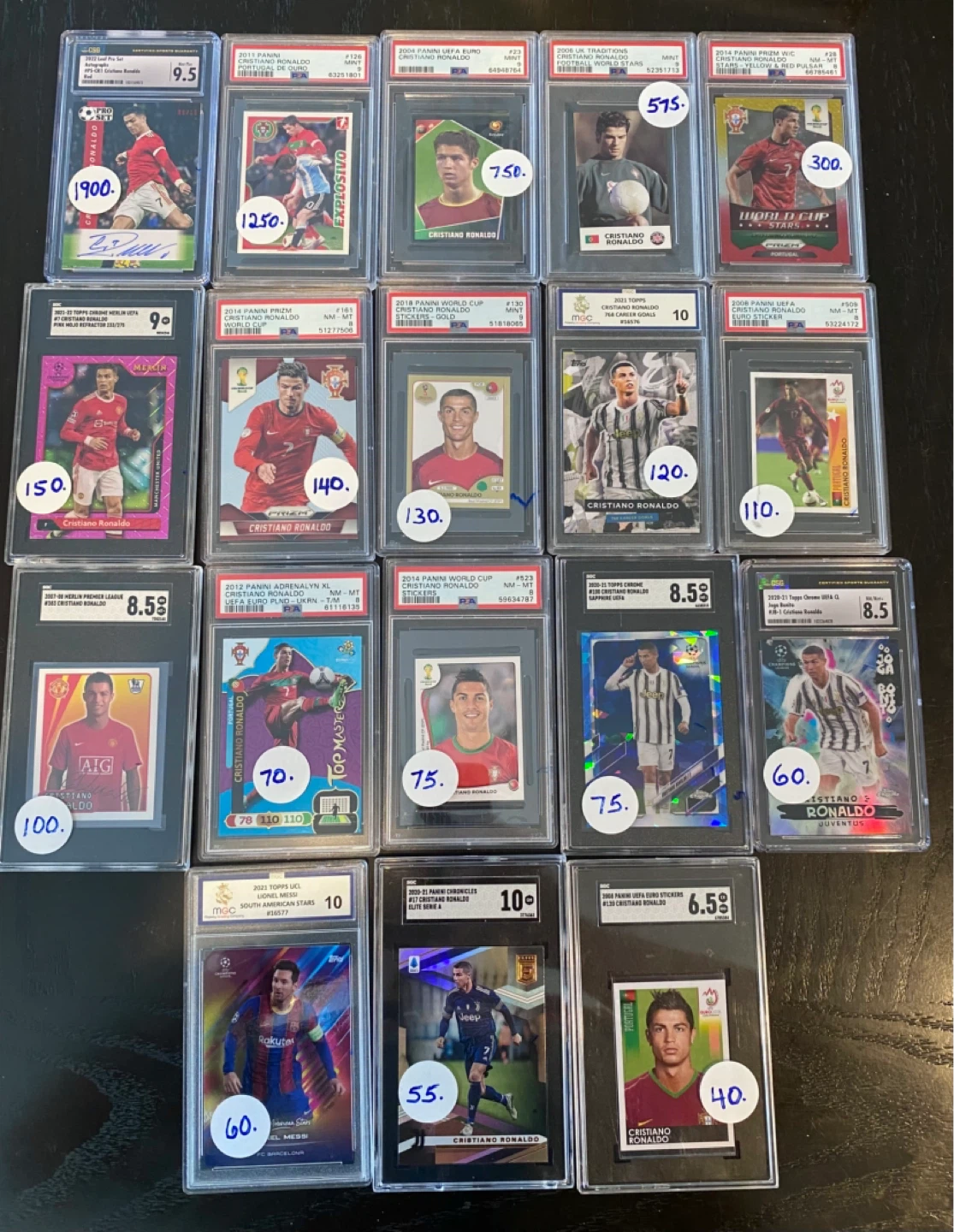 Cristiano Ronaldo Soccer Cards (Various Years)