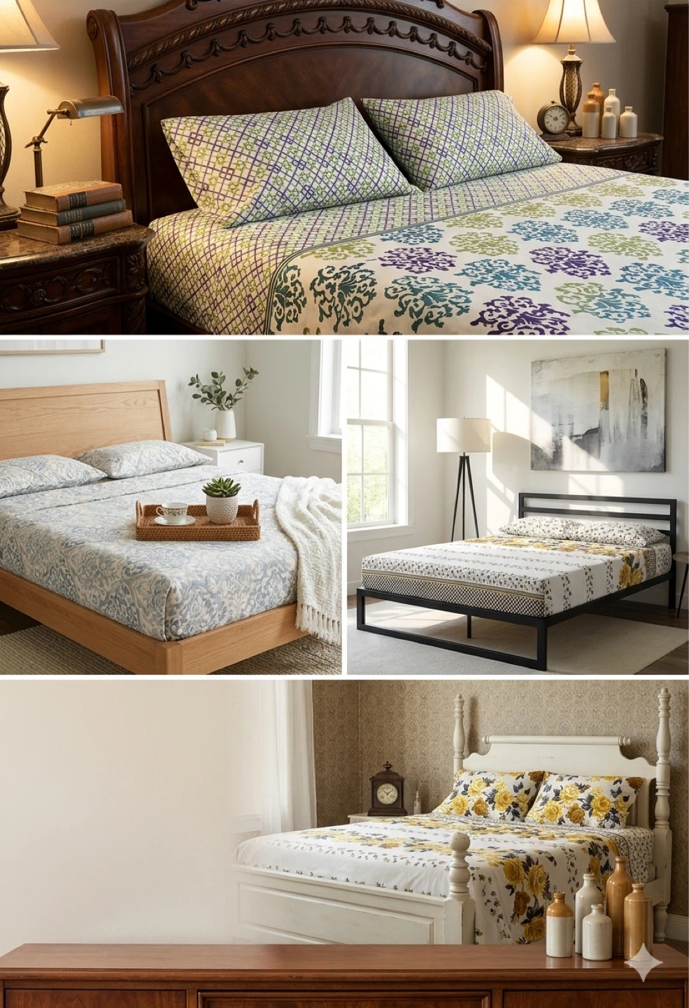 Floral Bedding Set with 2 Pillowcases