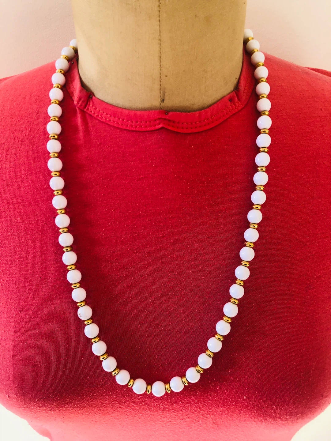 White Beaded Necklace