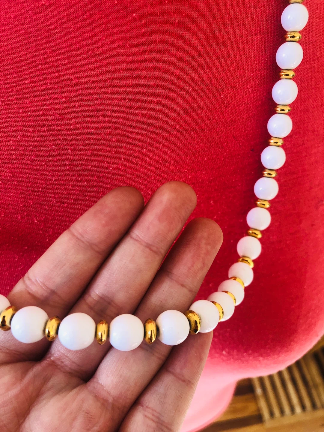White Beaded Necklace - photo 2
