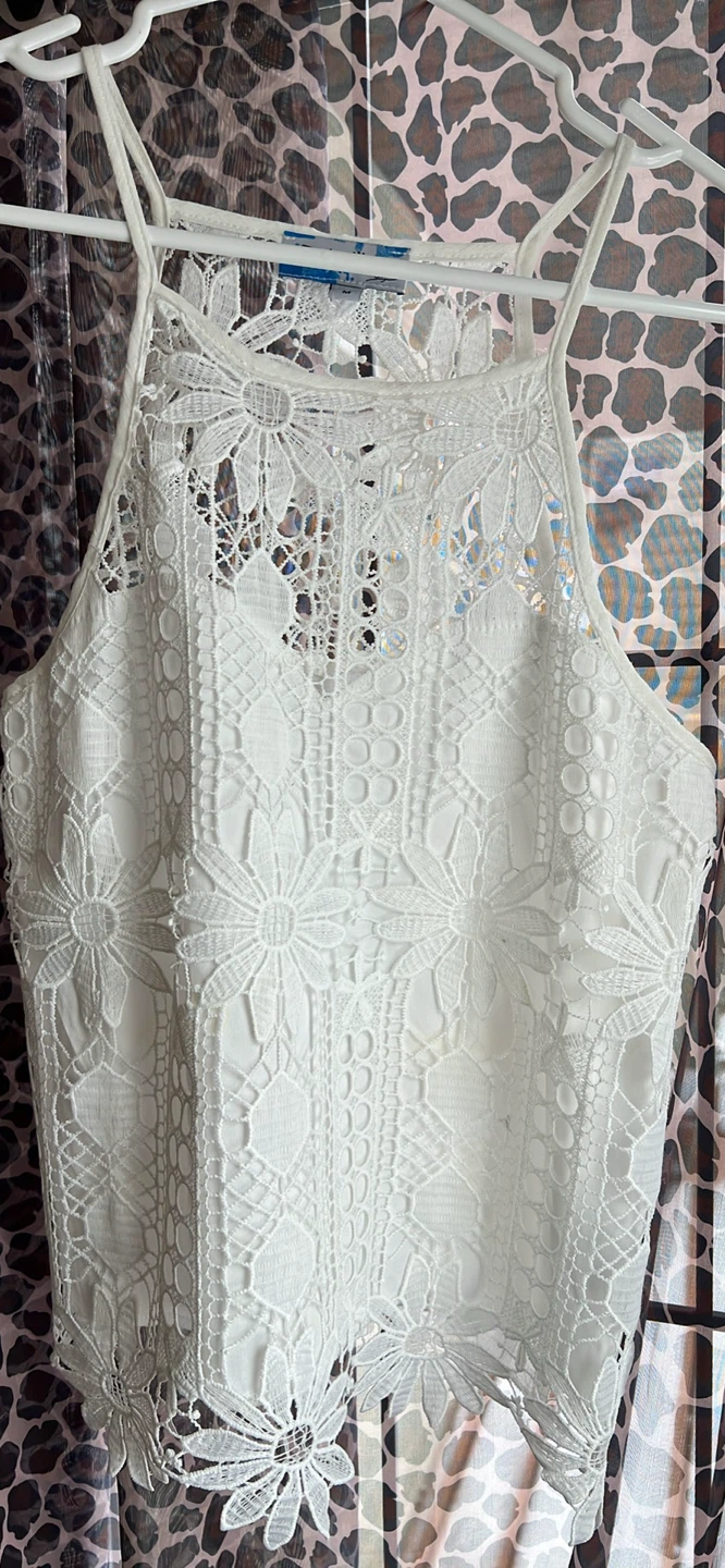 Rebellion Again White Lace Tank Top - Size M
