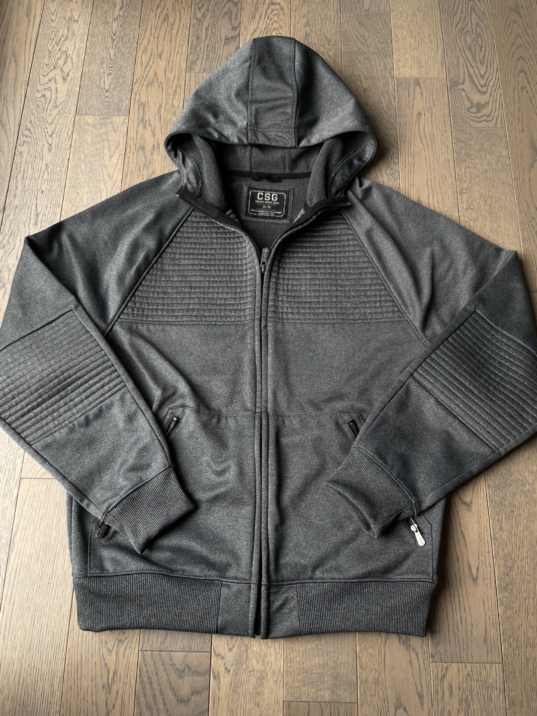CSG Men's Charcoal Grey Full Zip Hoodie Jacket M/M