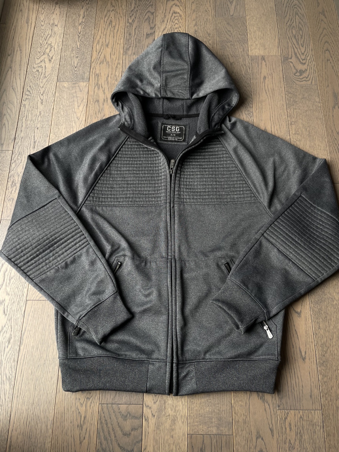 CSG Men's Charcoal Grey Full Zip Hoodie Jacket M/M - photo 2