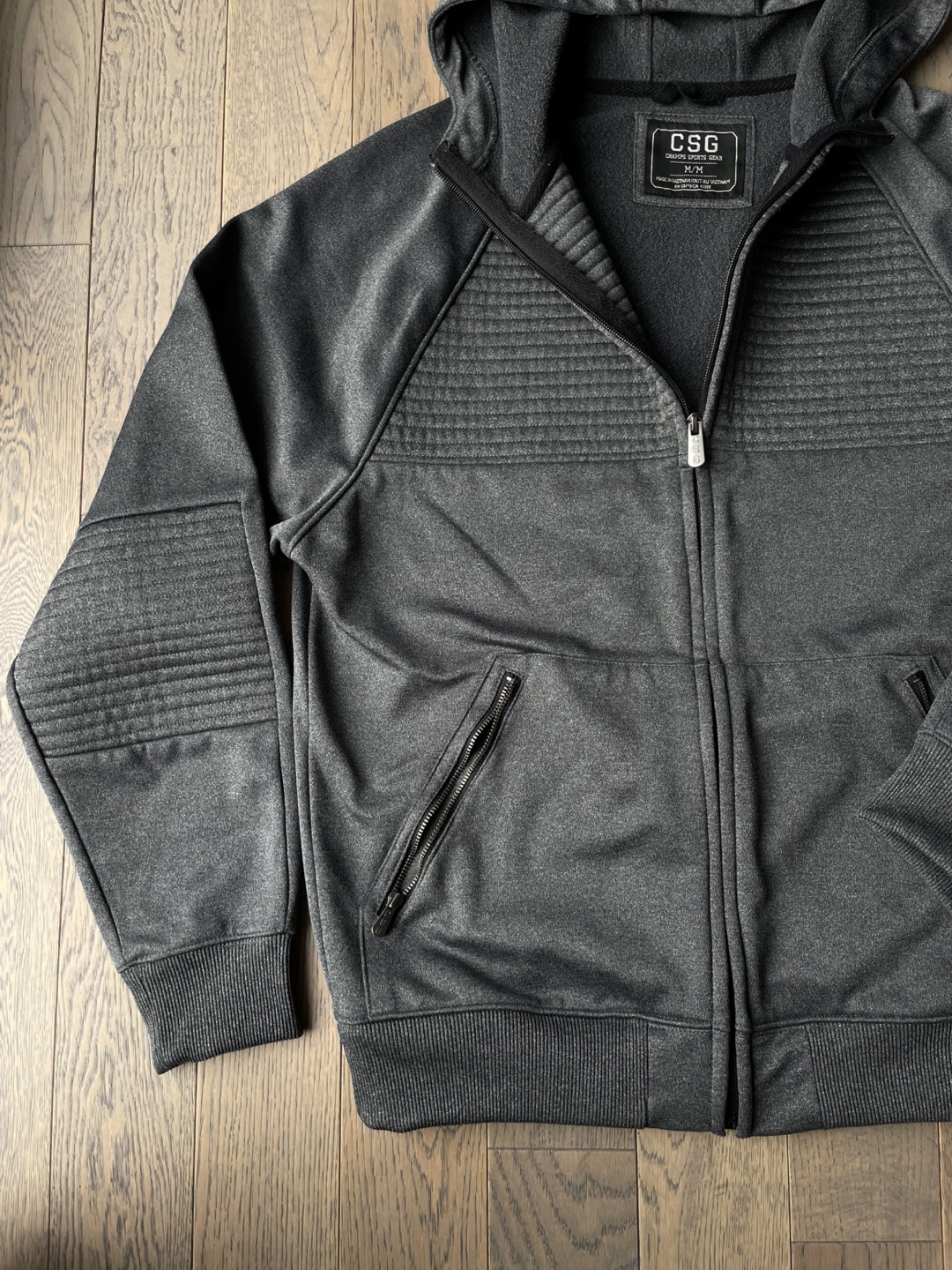CSG Men's Charcoal Grey Full Zip Hoodie Jacket M/M - photo 5